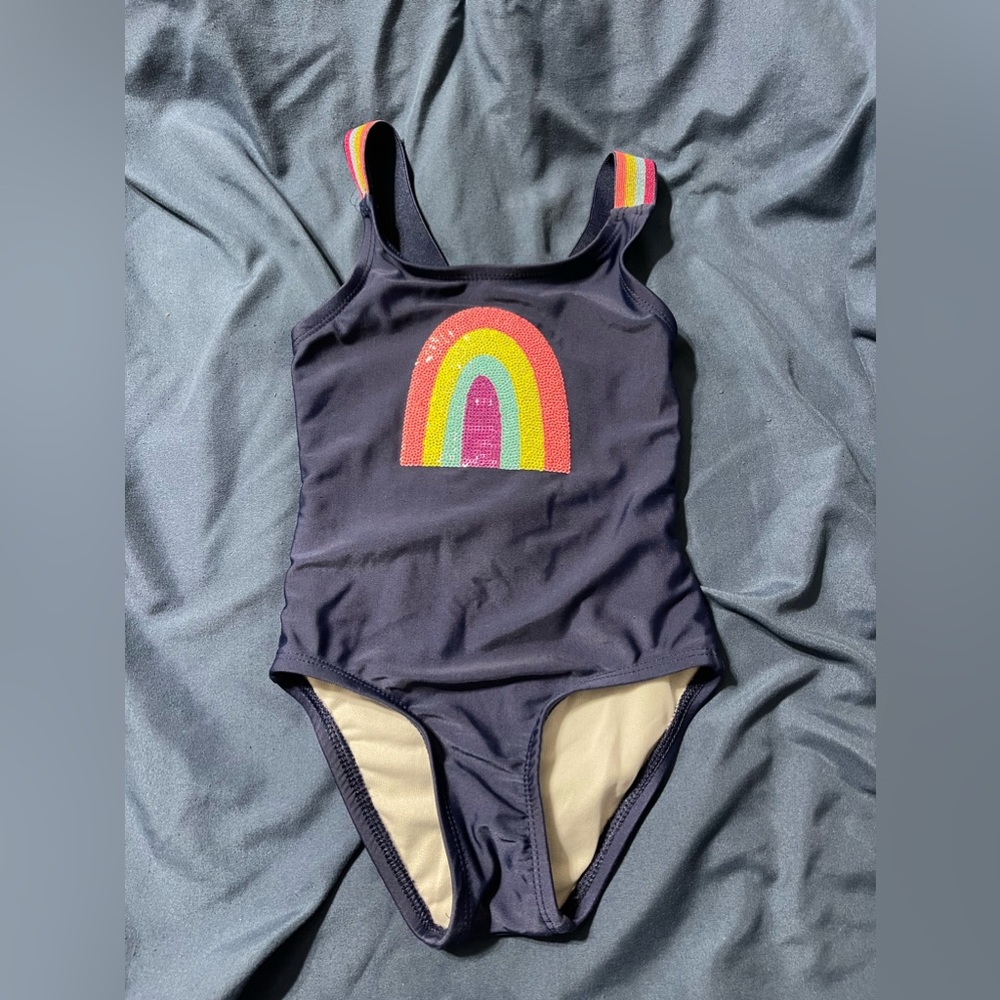 Little Girls Rainbow One Piece Bathing Suit